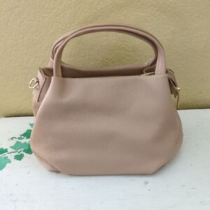 Tan Shoulder Bag with Minimalist Design and Adjustable & Detachable Strap